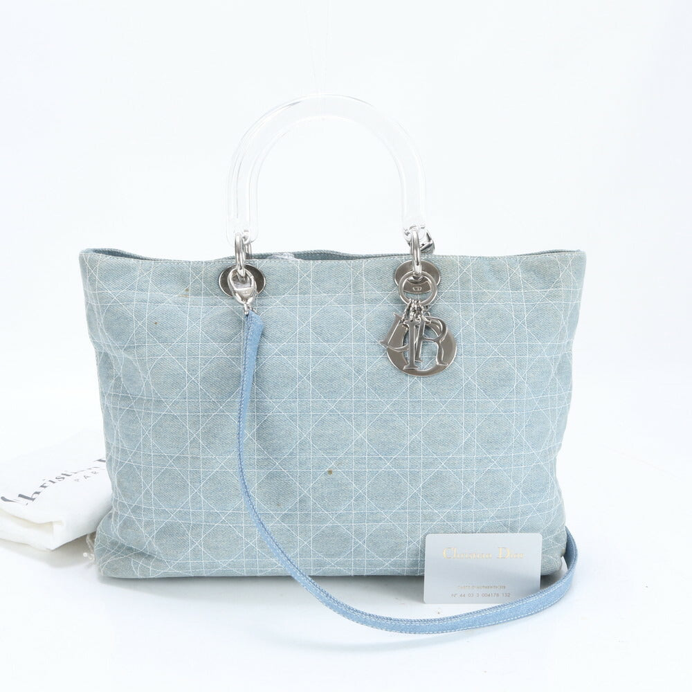 ディオール ギャランティカード カナージュ レディディオール デニム 2WAY トート バッグ 斜め掛け ショルダー レディース RRE BR3-1