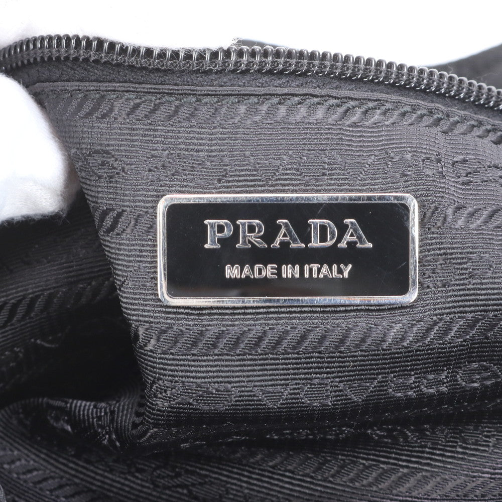 美品 プラダ テスート ナイロン 三角ロゴ バスケット ベアー レザー トート バッグ 肩掛け ショルダー ハンド A4 レディース RRE BU1-6