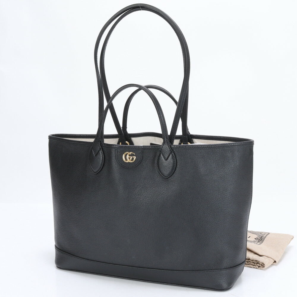 極美品 グッチ GGマーモント 739730 レザー 2WAY トート バッグ 肩掛け ショルダー ハンド ブラック 黒 A4 レディース RRM BV8-7