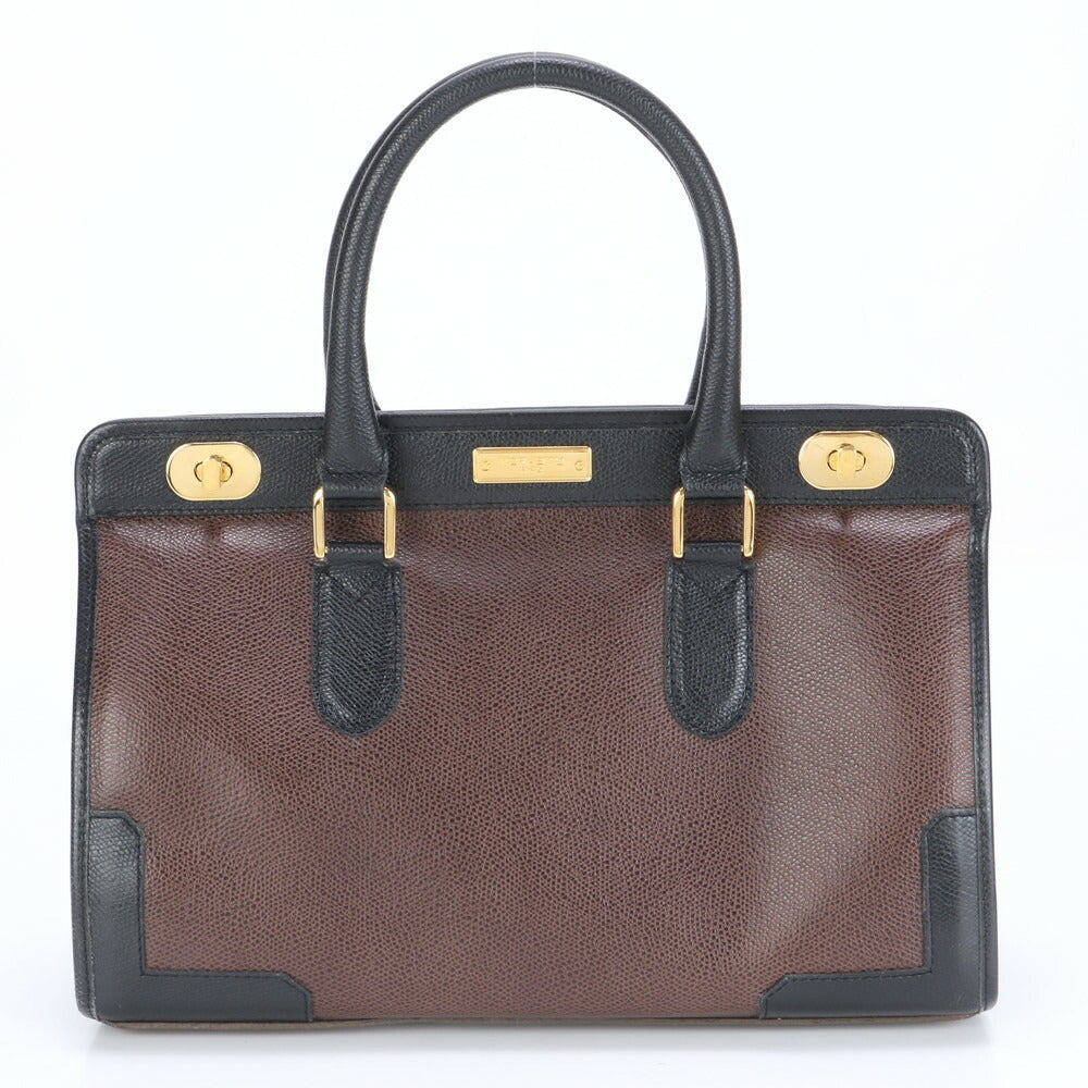 モラビト ターンロック レザー ハンドバッグ トート ブラック 黒 ブラウン 茶色 トップハンドル ゴールド 金具 レディース EEE BW6-3