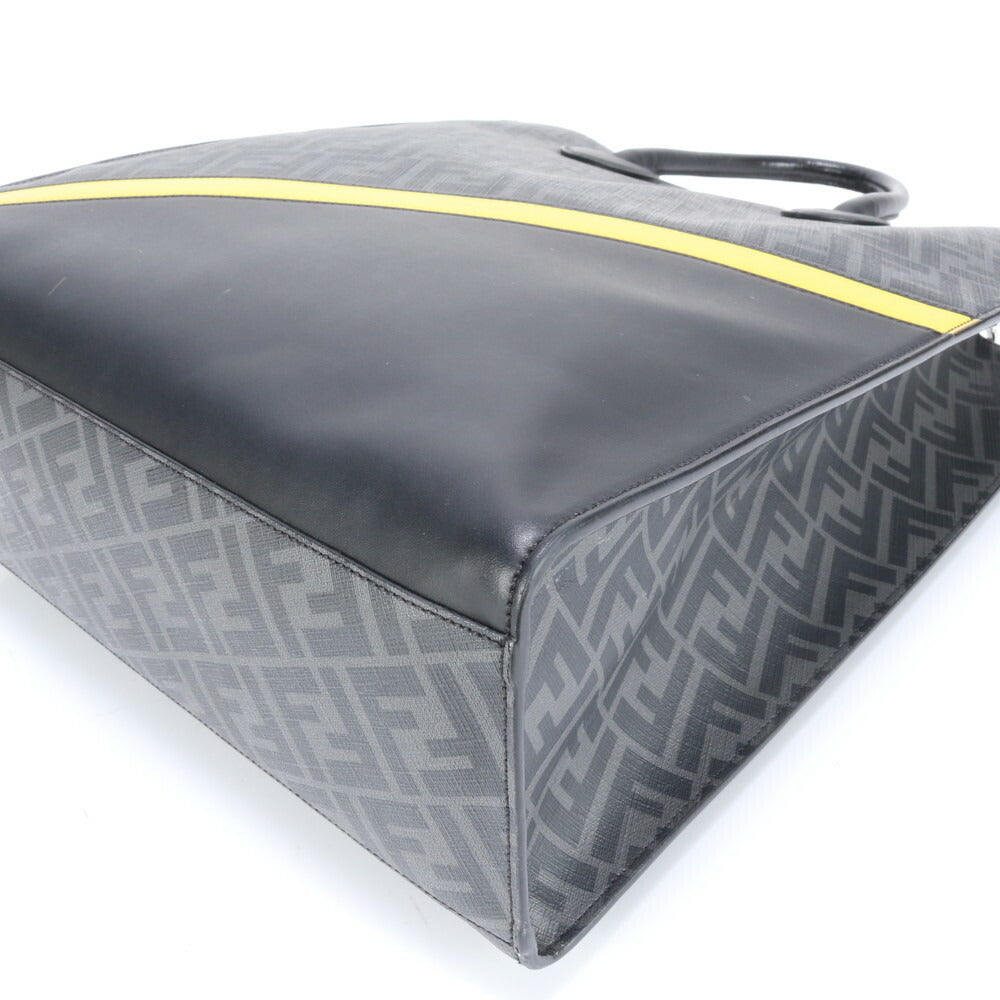 極美品 フェンディ ズッカ バーティカル トート バッグ 7VA578 レザー 2WAY 斜め掛け ショルダー ビジネス 通勤 A4 メンズ EEE BW9-6