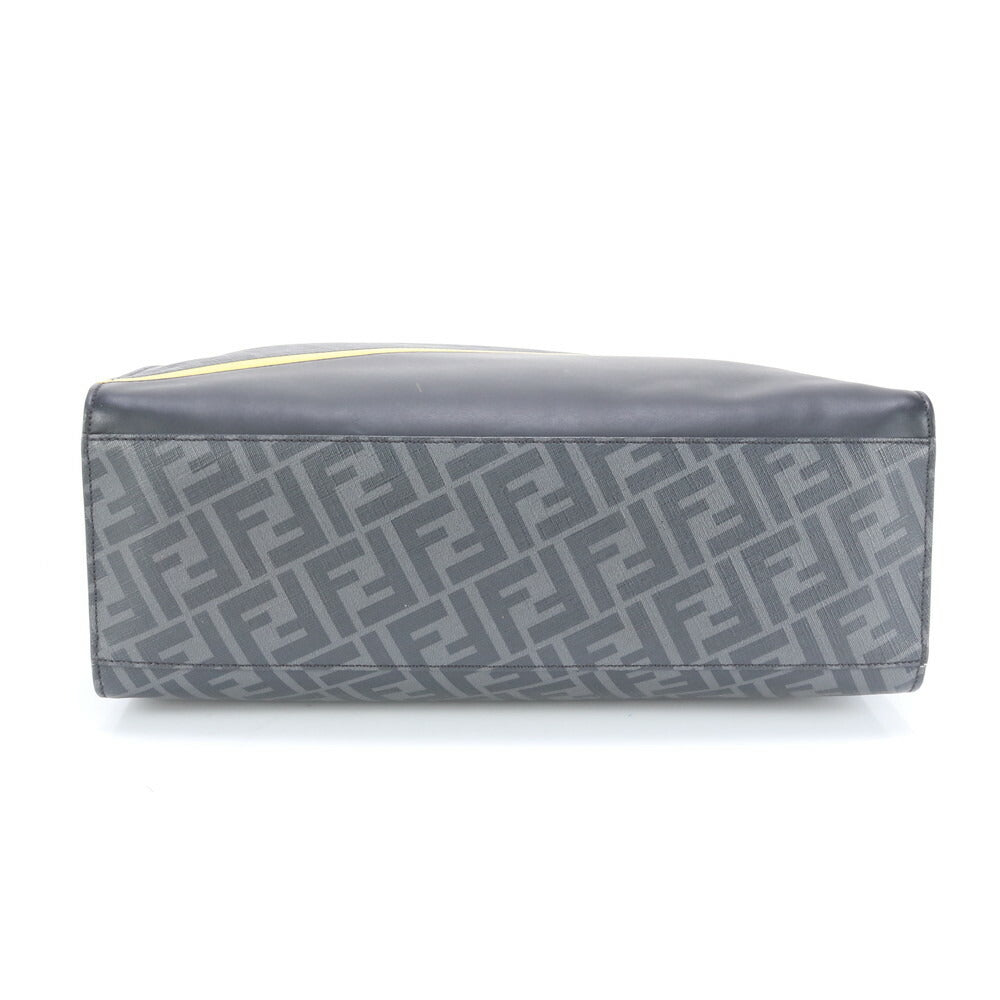 極美品 フェンディ ズッカ バーティカル トート バッグ 7VA578 レザー 2WAY 斜め掛け ショルダー ビジネス 通勤 A4 メンズ EEE BW9-6