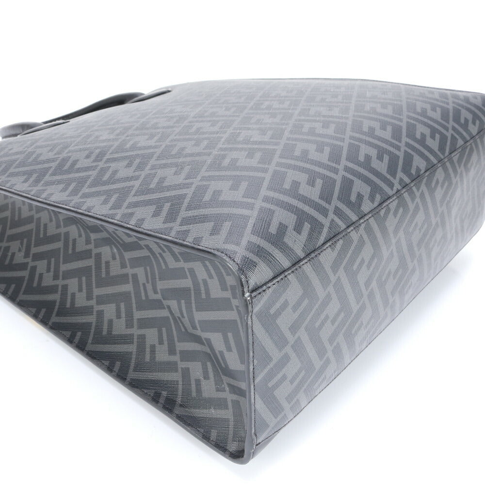 極美品 フェンディ ズッカ バーティカル トート バッグ 7VA578 レザー 2WAY 斜め掛け ショルダー ビジネス 通勤 A4 メンズ EEE BW9-6