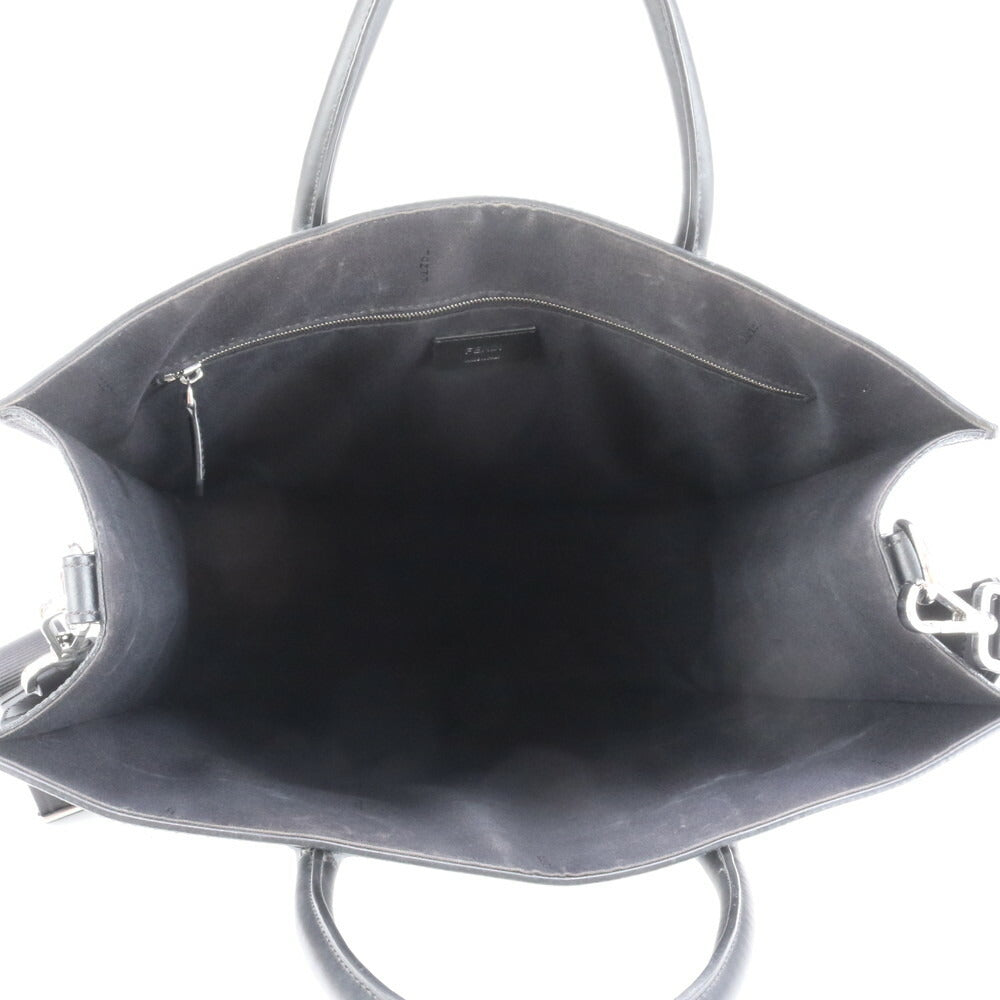 極美品 フェンディ ズッカ バーティカル トート バッグ 7VA578 レザー 2WAY 斜め掛け ショルダー ビジネス 通勤 A4 メンズ EEE BW9-6