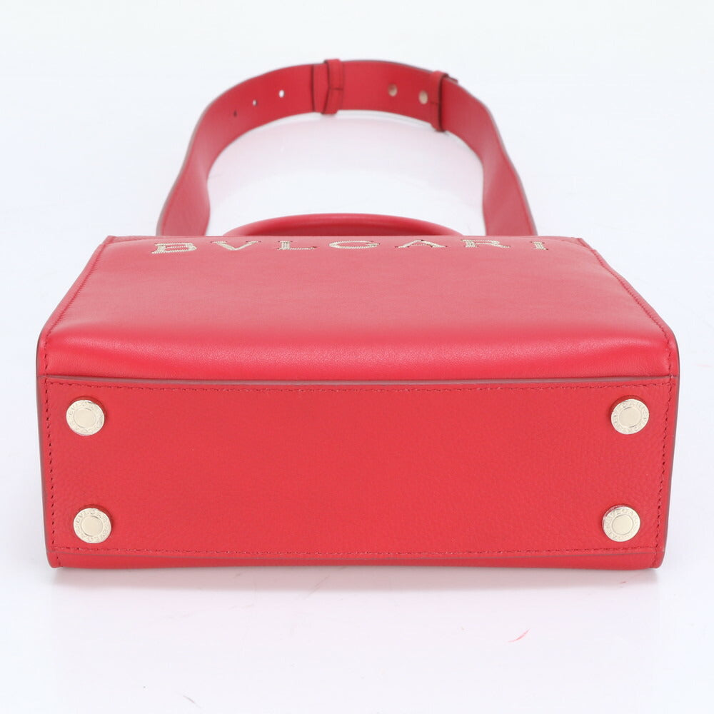 未使用 ブルガリ RFID付 ロゴ レザー 2WAY ショルダーバッグ 斜め掛け クロスボディ ハンド トート レディース EEE BX7-2