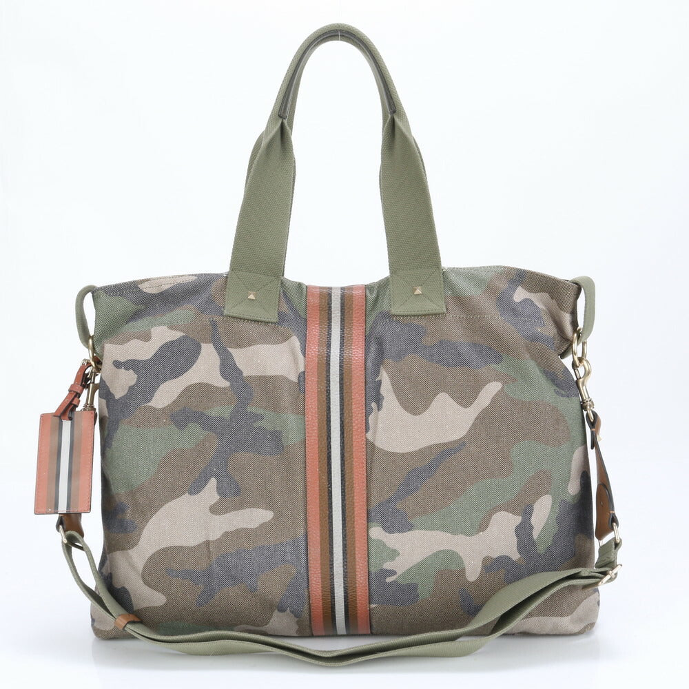 美品 ヴァレンティノ ガラヴァーニ カモフラージュ 迷彩 レザー 2WAY トート バッグ 斜め掛け ショルダー A4 メンズ EEE BX14-6