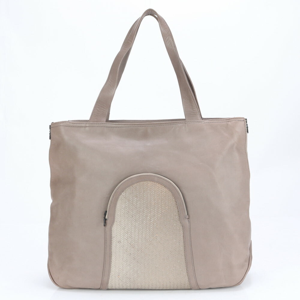 Mariana Mendez マリアナメンデス レザー トート バッグ 肩掛け ショルダー ハンド A4 グレージュ レディース EEE BZ6-4