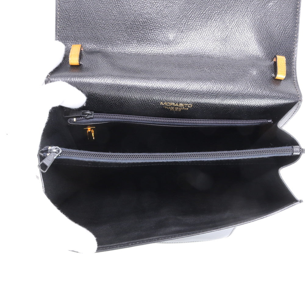 モラビト レザー トート バッグ 肩掛け ショルダー ハンド ブラック 黒 ゴールド 金具 レディース EEE BZ5-8