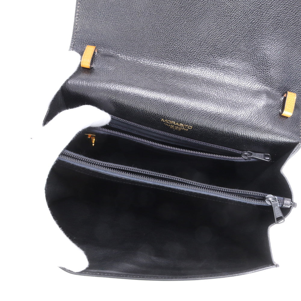 モラビト レザー トート バッグ 肩掛け ショルダー ハンド ブラック 黒 ゴールド 金具 レディース EEE BZ5-8