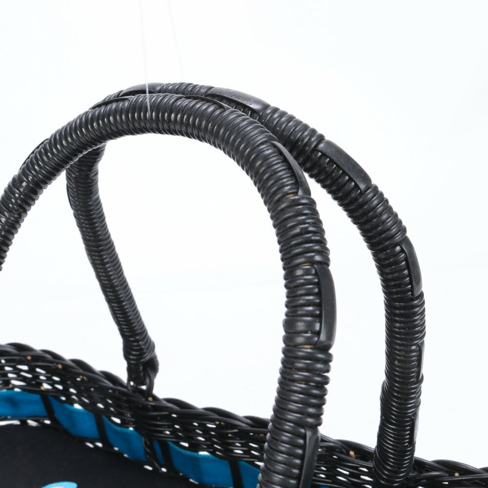 美品 アナスイ かご バッグ リボン バスケット トート 肩掛け ショルダー ハンド ブラック レディース EUE CA9-4