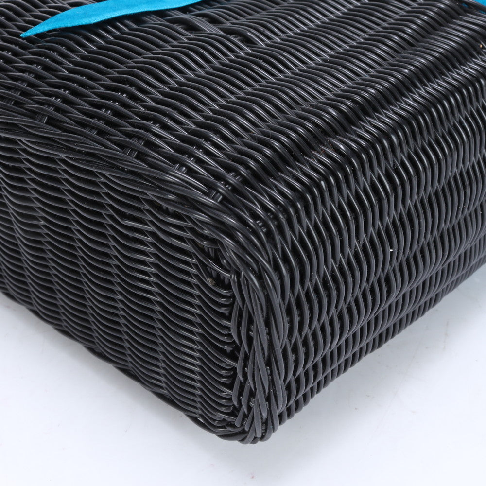 美品 アナスイ かご バッグ リボン バスケット トート 肩掛け ショルダー ハンド ブラック レディース EUE CA9-4