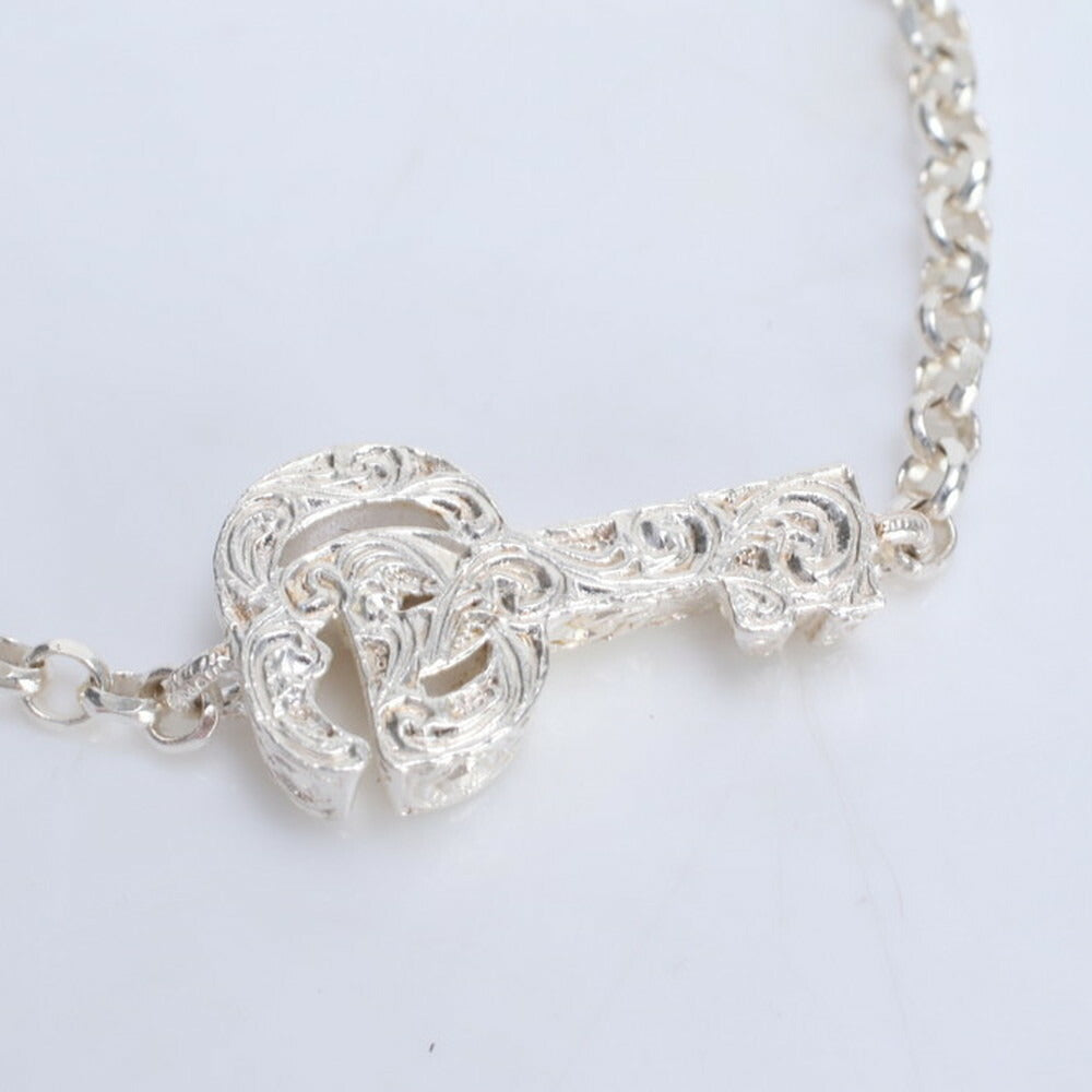 極美品 グッチ シルバー 925 7.8g ダブル G キーチャーム ブレスレット 鍵 モチーフ アクセサリー バングル レディース RRE CG23-3