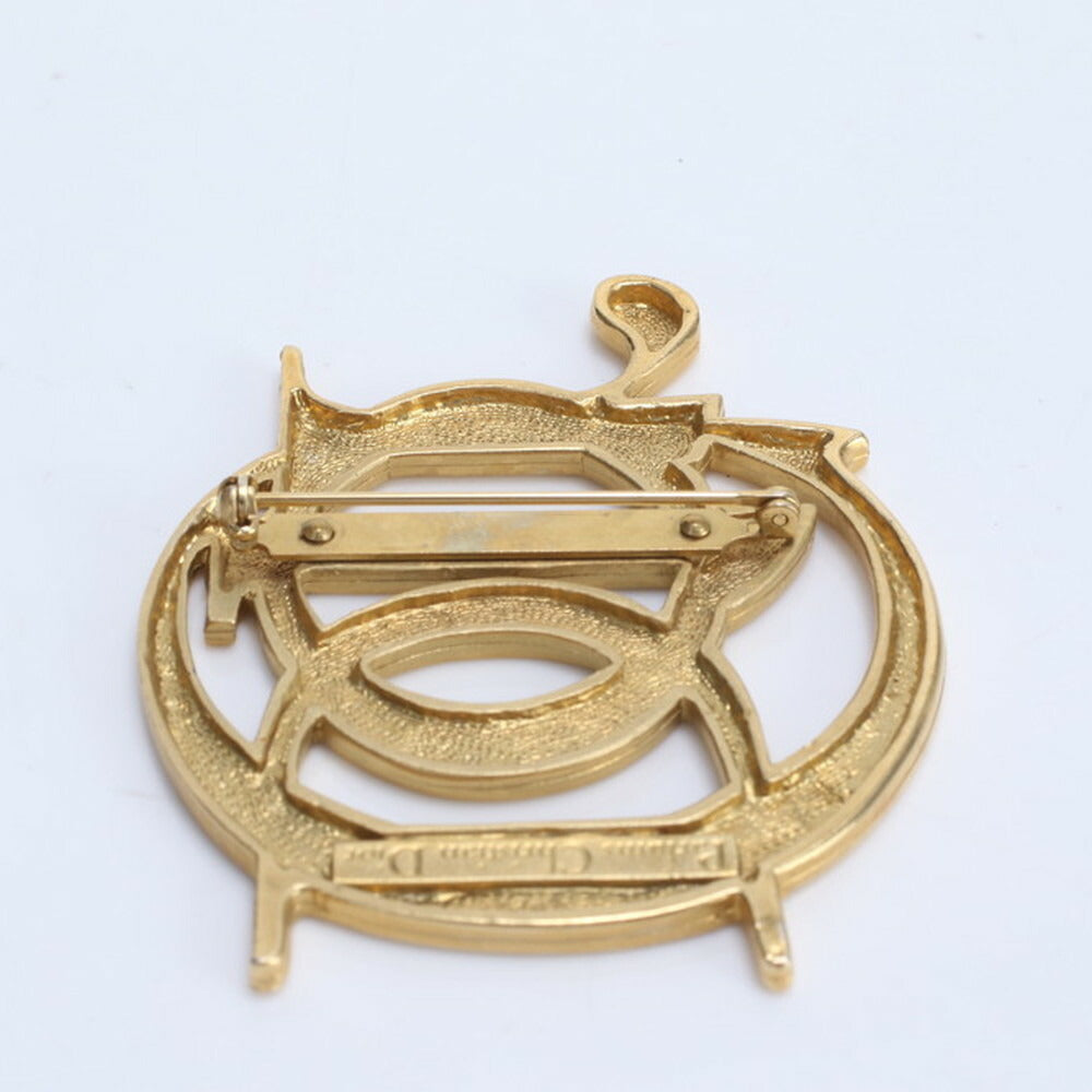 美品 クリスチャンディオール ロゴ ピンブローチ ピンバッチ ゴールド アクセサリー コサージュ レディース RRE CG23-1