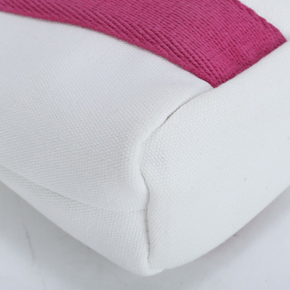 新品同様 クロエ レザー キャンバス 2WAY ショルダーバッグ 斜め掛け ハンド トート ホワイト ピンク レディース RRM CB24-7