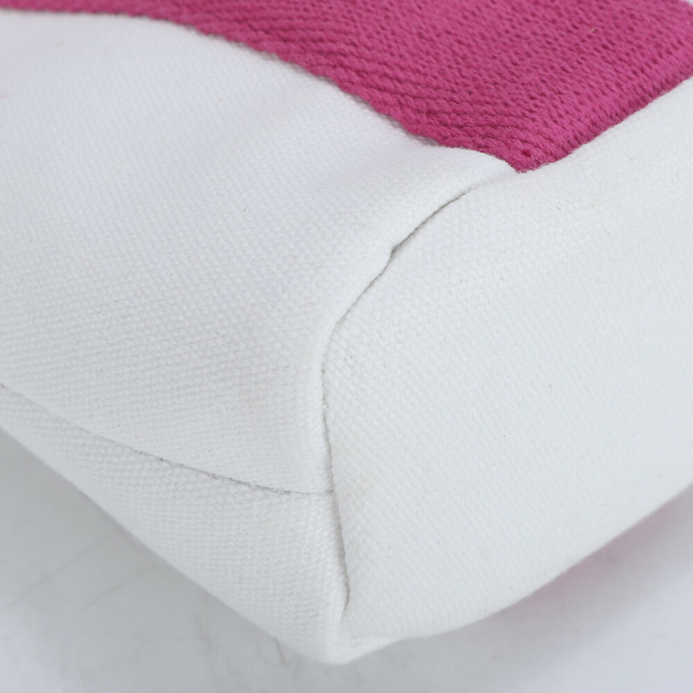 新品同様 クロエ レザー キャンバス 2WAY ショルダーバッグ 斜め掛け ハンド トート ホワイト ピンク レディース RRM CB24-7