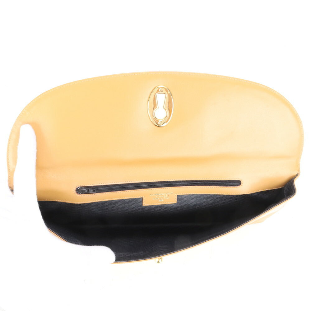 美品 GIANFRANCO LOTTI ジャンフランコロッティ ベージュ レザー クラッチ バッグ ハンド ポーチ 本革 レディース MMM CC18-1