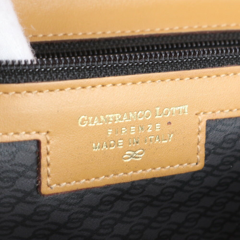 美品 GIANFRANCO LOTTI ジャンフランコロッティ ベージュ レザー クラッチ バッグ ハンド ポーチ 本革 レディース MMM CC18-1