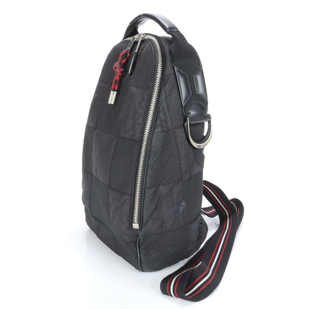 極美品 ディオール オム レザー ナイロン ボディバッグ 斜め掛け ボディ ウエストポーチ ショルダー ブラック メンズ RRM CC23-8