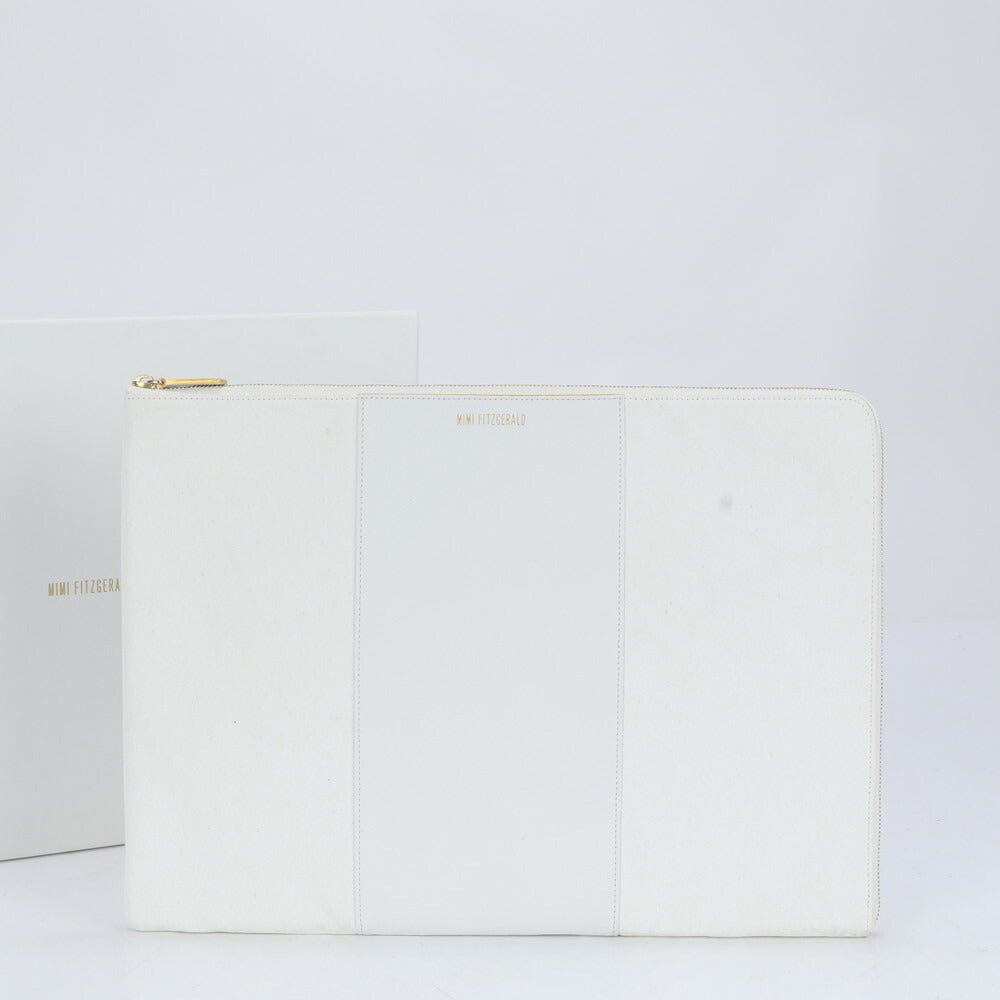 美品 MIMI FITZGERALD ミミ フィッツジェラルド レザー キャンバス セカンドバッグ クラッチ 本革 ブランド A4 メンズ MCM CD9-3