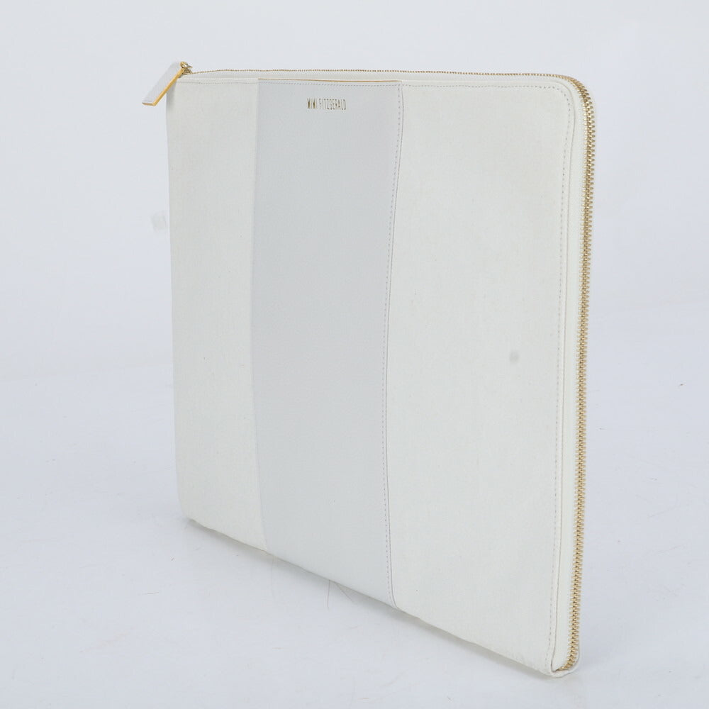 美品 MIMI FITZGERALD ミミ フィッツジェラルド レザー キャンバス セカンドバッグ クラッチ 本革 ブランド A4 メンズ MCM CD9-3