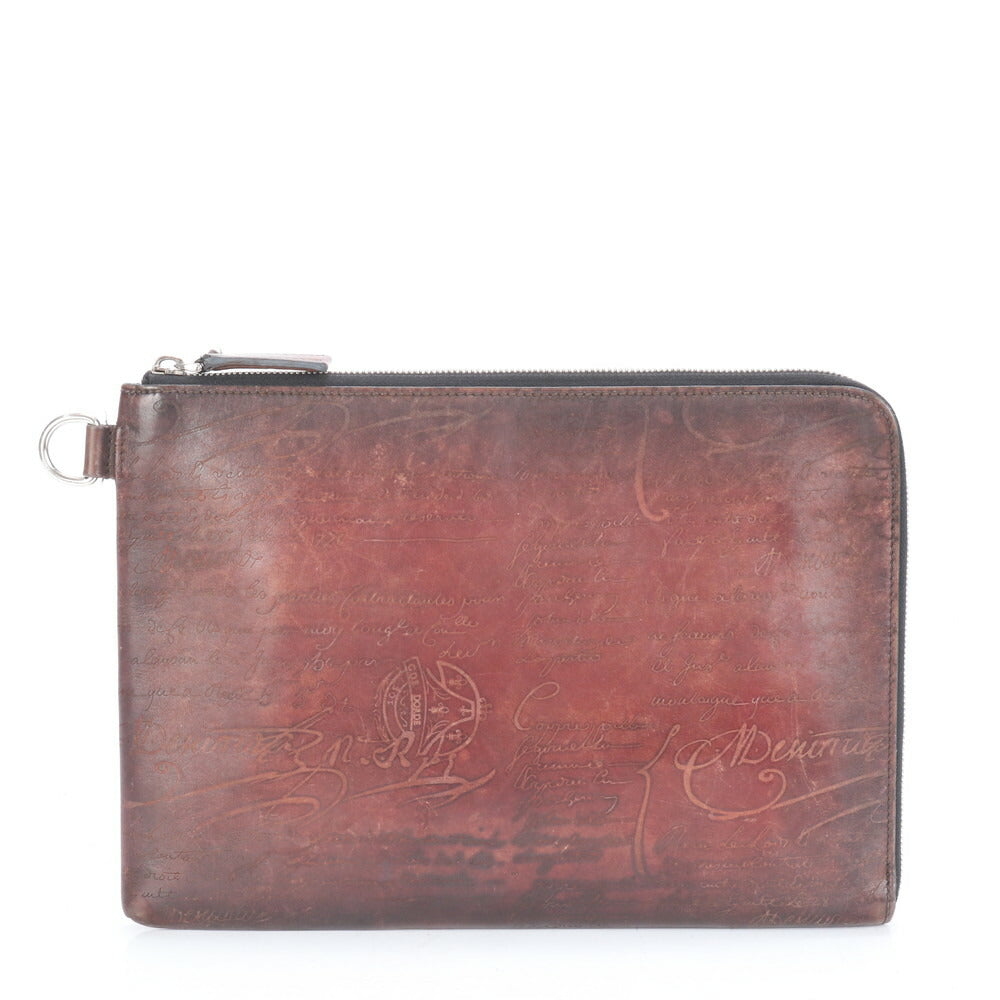 美品 ベルルッティ カリグラフィ ニノ GM レザー セカンドバッグ クラッチ ポーチ 通勤 ビジネス ハンド トート メンズ ECE CE1-10