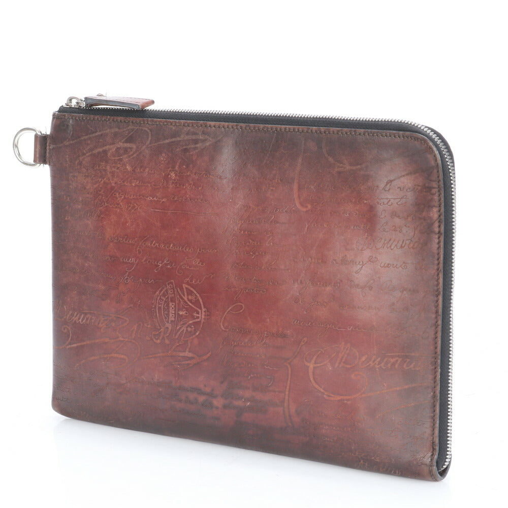 美品 ベルルッティ カリグラフィ ニノ GM レザー セカンドバッグ クラッチ ポーチ 通勤 ビジネス ハンド トート メンズ ECE CE1-10