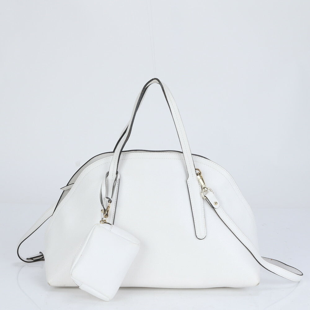 美品 ジャンニ キアリーニ レザー 2WAY ショルダーバッグ 斜め掛け ハンド トート ホワイト ブランド レディース MCM CE10-3