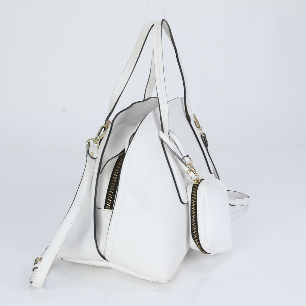 美品 ジャンニ キアリーニ レザー 2WAY ショルダーバッグ 斜め掛け ハンド トート ホワイト ブランド レディース MCM CE10-3