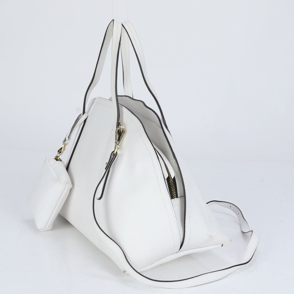 美品 ジャンニ キアリーニ レザー 2WAY ショルダーバッグ 斜め掛け ハンド トート ホワイト ブランド レディース MCM CE10-3