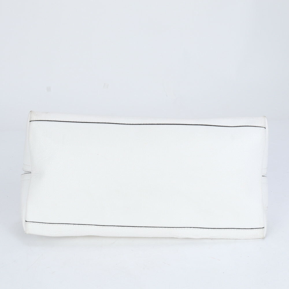 美品 ジャンニ キアリーニ レザー 2WAY ショルダーバッグ 斜め掛け ハンド トート ホワイト ブランド レディース MCM CE10-3