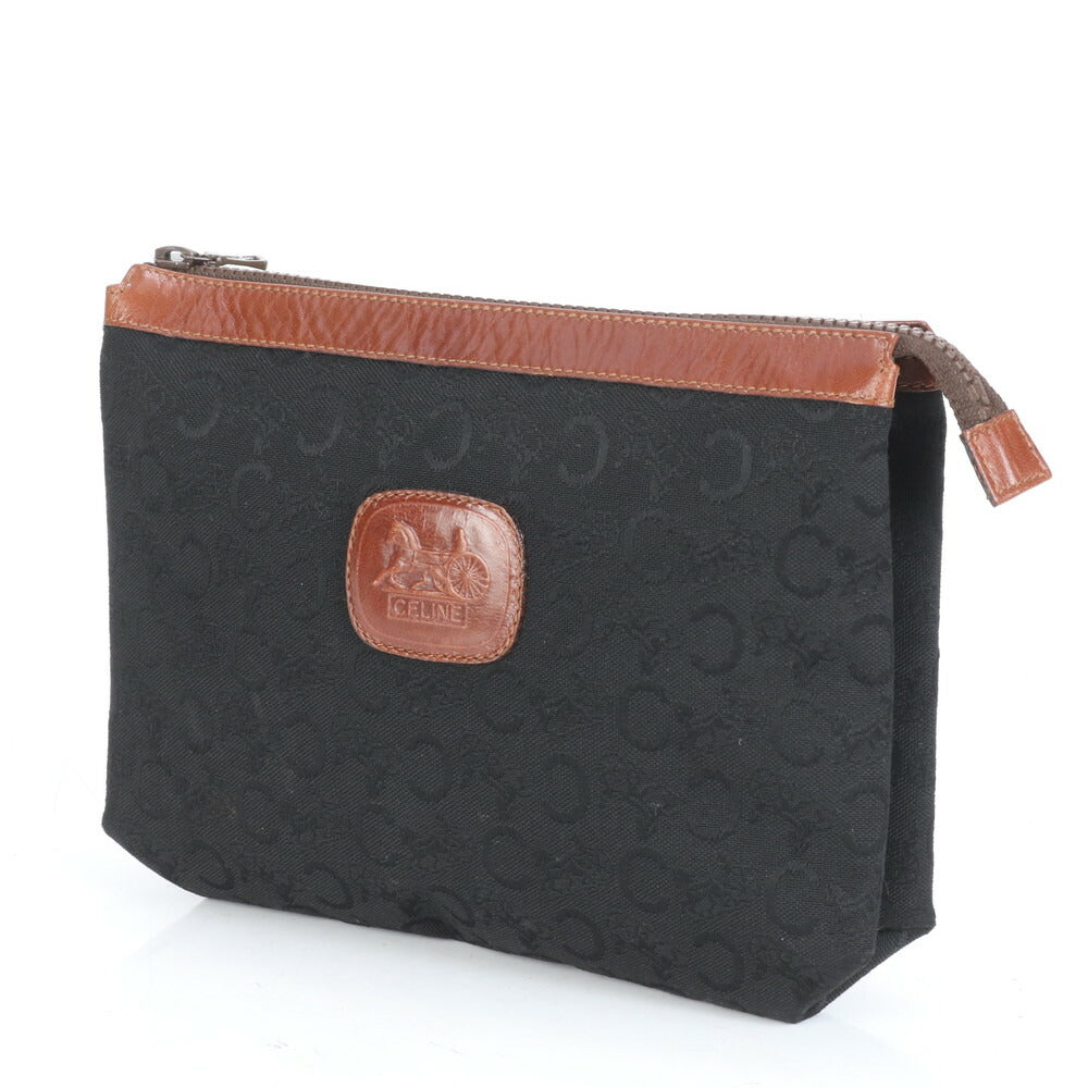 セリーヌ Cマカダム 馬車ロゴ レザー セカンドバッグ クラッチ ポーチ 通勤 ビジネス ブラック 黒 メンズ ECE CF10-4