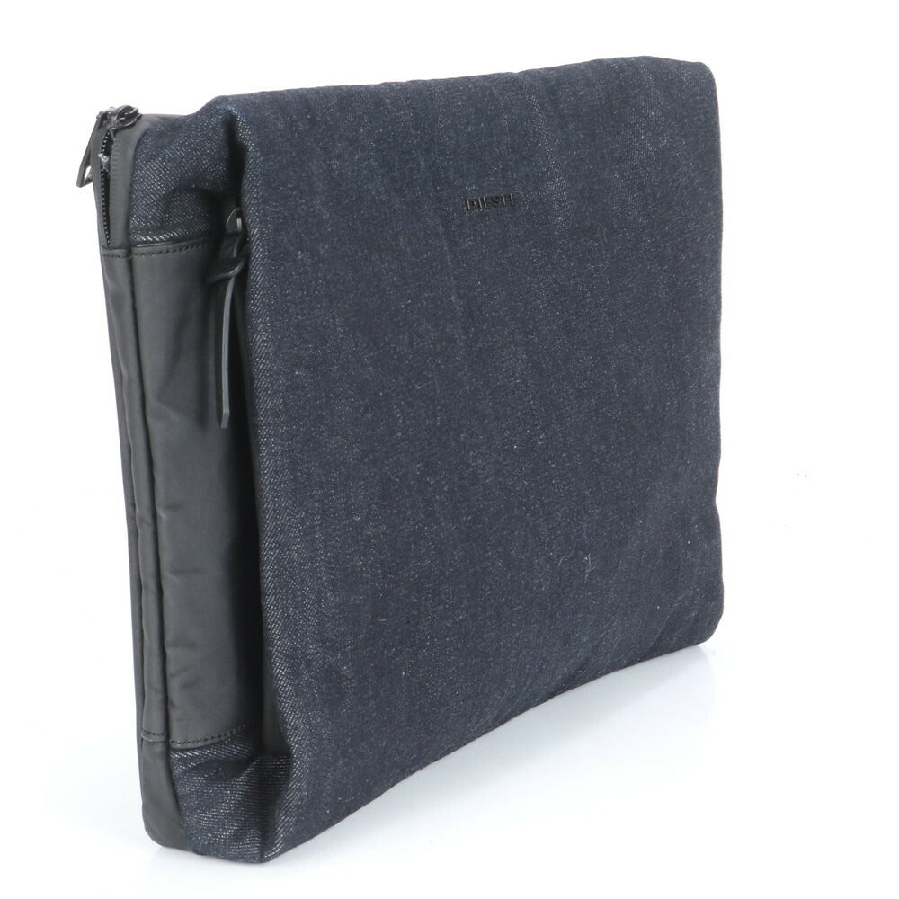 極美品 ディーゼル デニム セカンドバッグ クラッチ ポーチ 通勤 ビジネス ブラック 黒 紳士 A4 メンズ ECE CG28-6