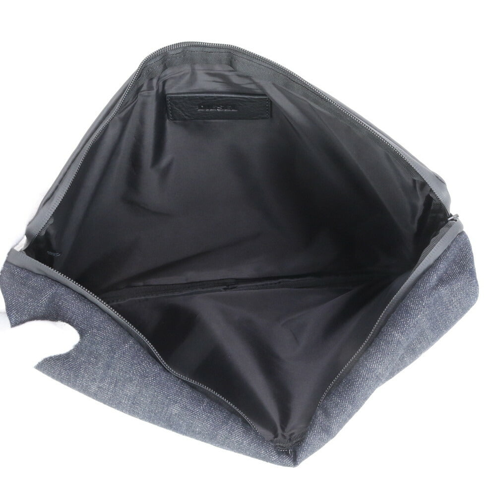 極美品 ディーゼル デニム セカンドバッグ クラッチ ポーチ 通勤 ビジネス ブラック 黒 紳士 A4 メンズ ECE CG28-6
