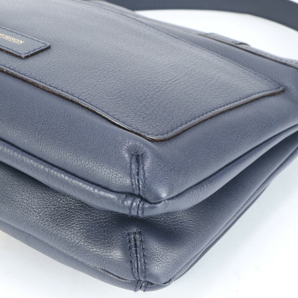 極美品 J&M DAVIDSON レザー ハンドバッグ トップハンドル ネイビー 紺 トート ショルダー ゴールド 金具 レディース RRE CH16-2