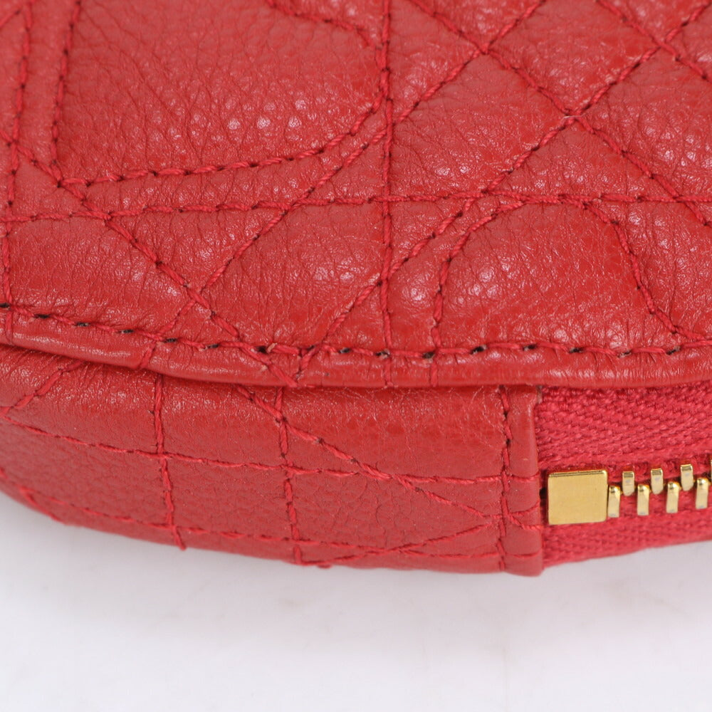 未使用 クリスチャンディオール カロ ハート カナージュ チェーン レザー ショルダーバッグ ポーチ 斜め掛け レディース ECE CI10-4