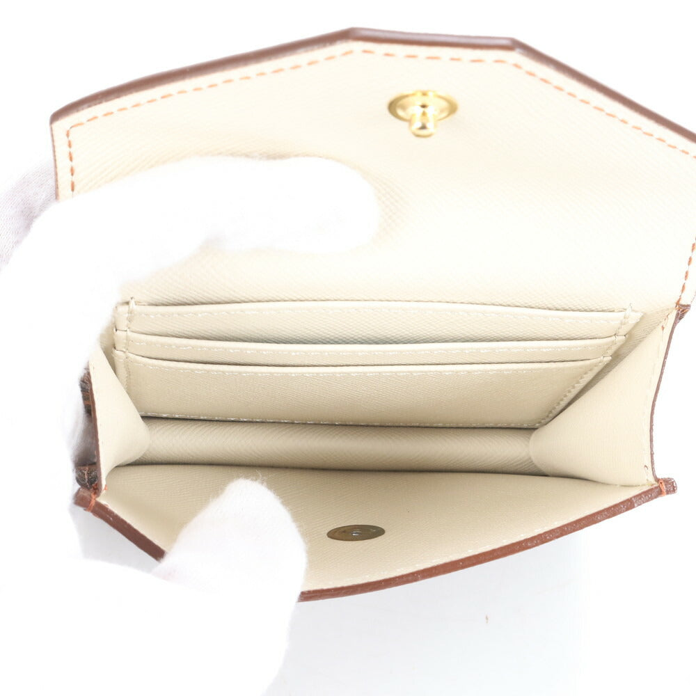 美品 A.D.M.J. アクセソワ ドゥ マドモアゼル ギャランティカード付 カードケース 名刺入れ 二つ折り 財布 ヒョウ柄 レディース RRE CJ2-8