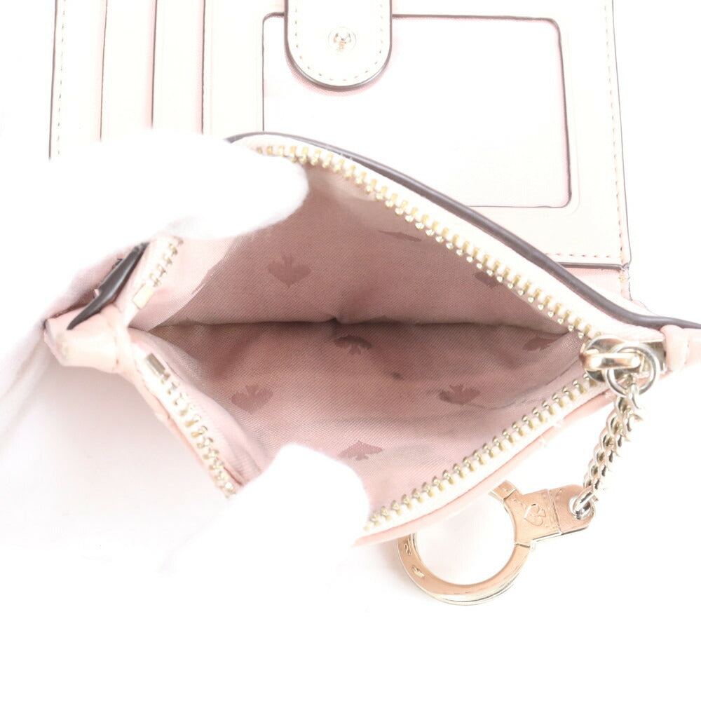 美品 ケイトスペード キルティング レザー フラグメントケース カードケース 二つ折り 財布 コンパクト ウォレット レディース RRE CJ2-5