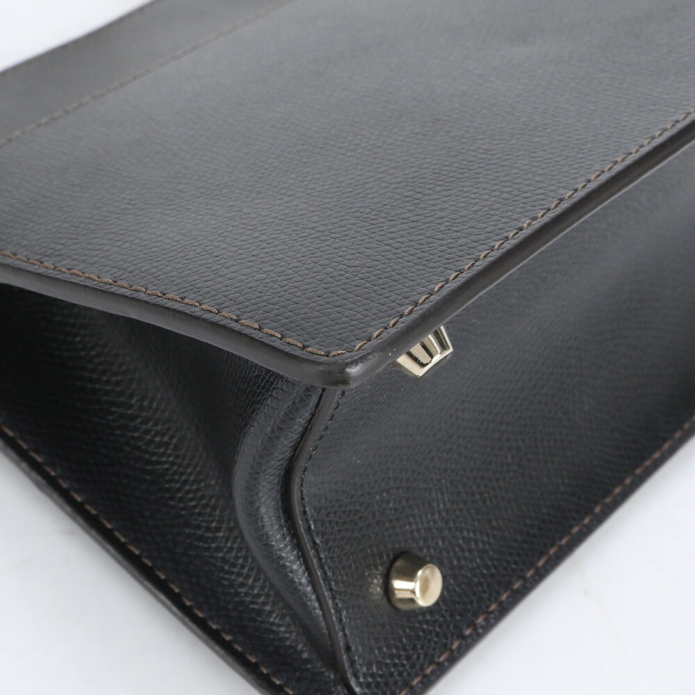 極美品 フルラ ライク レザー 2WAY ゴールド チェーン ショルダーバッグ 斜め掛け ハンド トート ブラック 黒 レディース RCE CI22-9