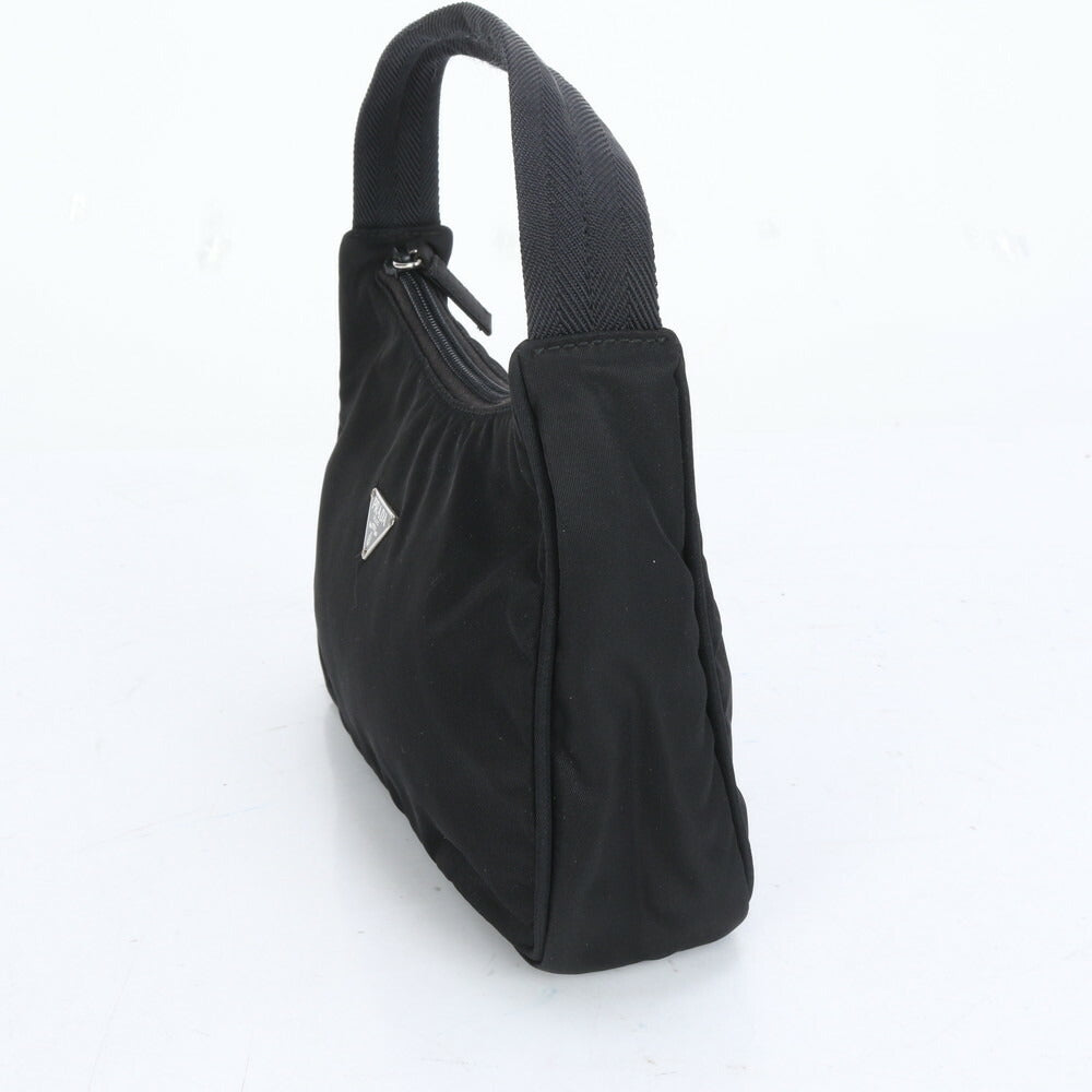 極美品 プラダ テスート ナイロン トライアングルロゴ ハンドバッグ ブラック 黒 レディース RUM CU20-3