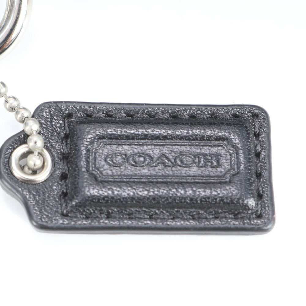 美品 コーチ シグネチャー キャンバス レザー ストラップ付 ポーチ アクセサリー メイク 小物入れ ブラック レディース RRE CJ6-8