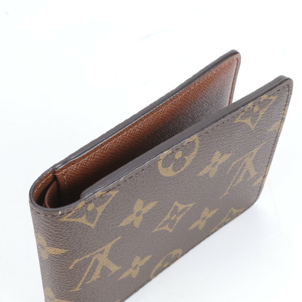 極美品 ルイヴィトン RFID付 モノグラム ポルトフォイユ ミュルティプル レザー 二つ折り 財布 コンパクト ウォレット メンズ ECE CK1-8