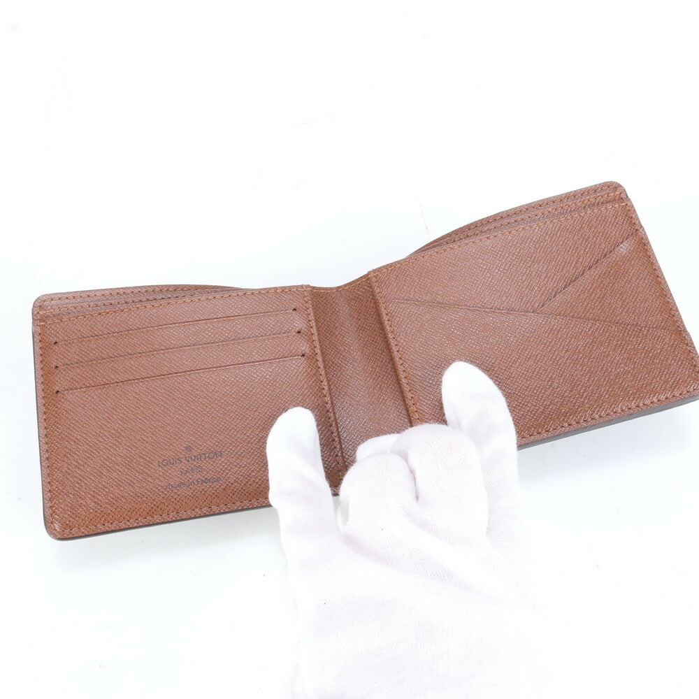 極美品 ルイヴィトン RFID付 モノグラム ポルトフォイユ ミュルティプル レザー 二つ折り 財布 コンパクト ウォレット メンズ ECE CK1-8