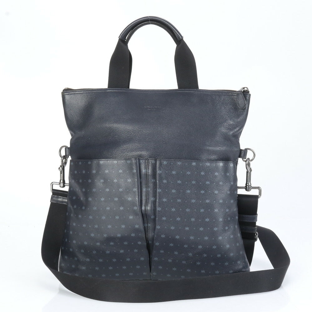 美品 コーチ チャールズ フォールドオーバー レザー 2WAY ショルダーバッグ 斜め掛け ビジネス 通勤 トート A4 メンズ EEE CJ16-9