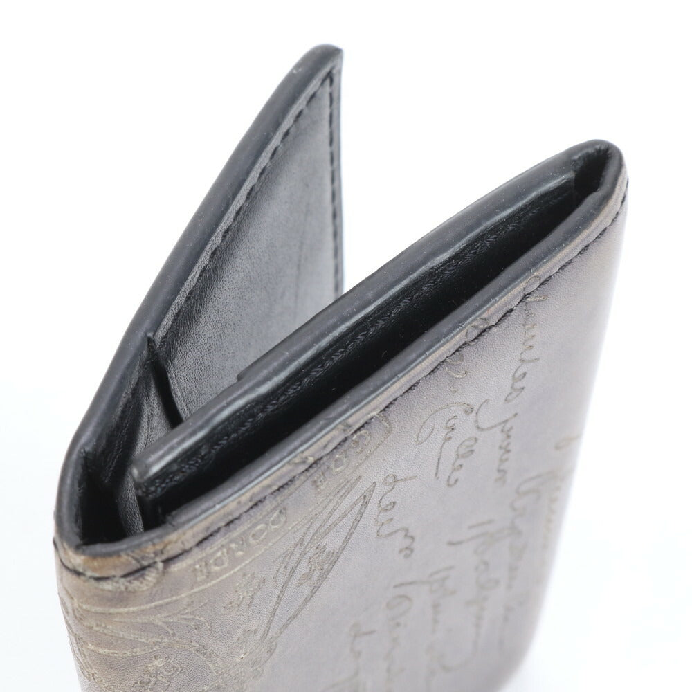 美品 ベルルッティ カリグラフィ IMBUIA インブイア スクリット レザー カードケース 名刺入れ コンパクト 財布 メンズ RUE CK12-2