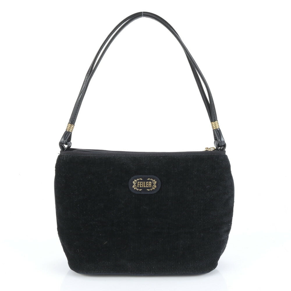 美品 フェイラー フラワー 花柄 ワンショルダー レザー ショルダーバッグ 肩掛け トート ハンド ブラック レディース RRE CK15-3