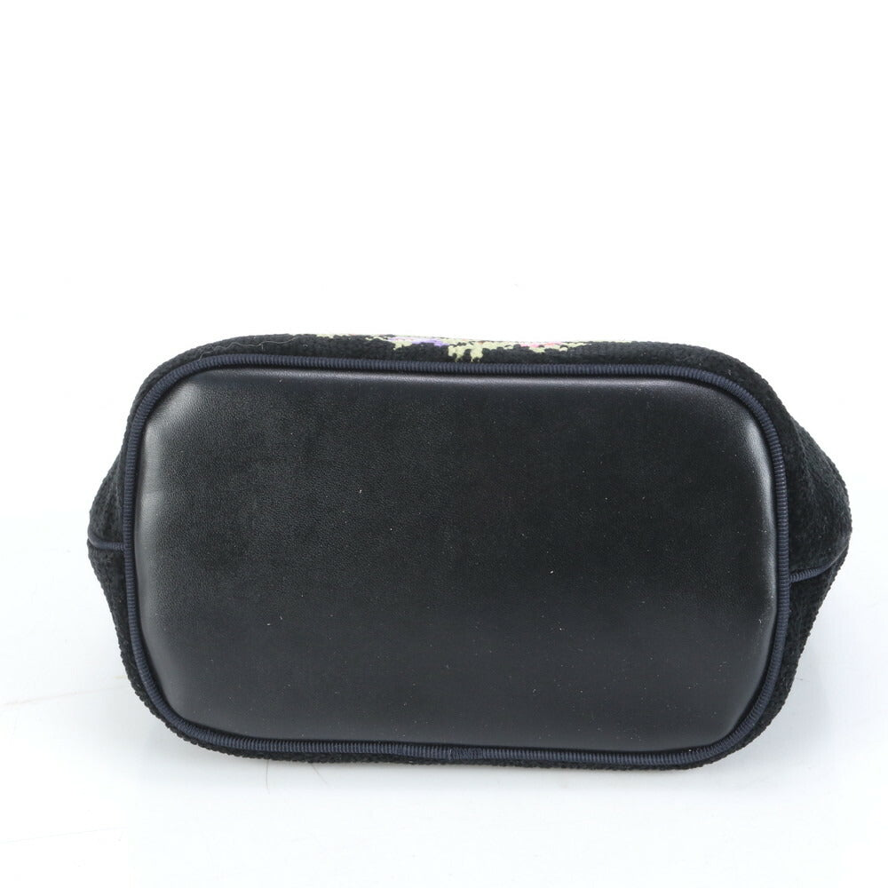 美品 フェイラー フラワー 花柄 ワンショルダー レザー ショルダーバッグ 肩掛け トート ハンド ブラック レディース RRE CK15-3