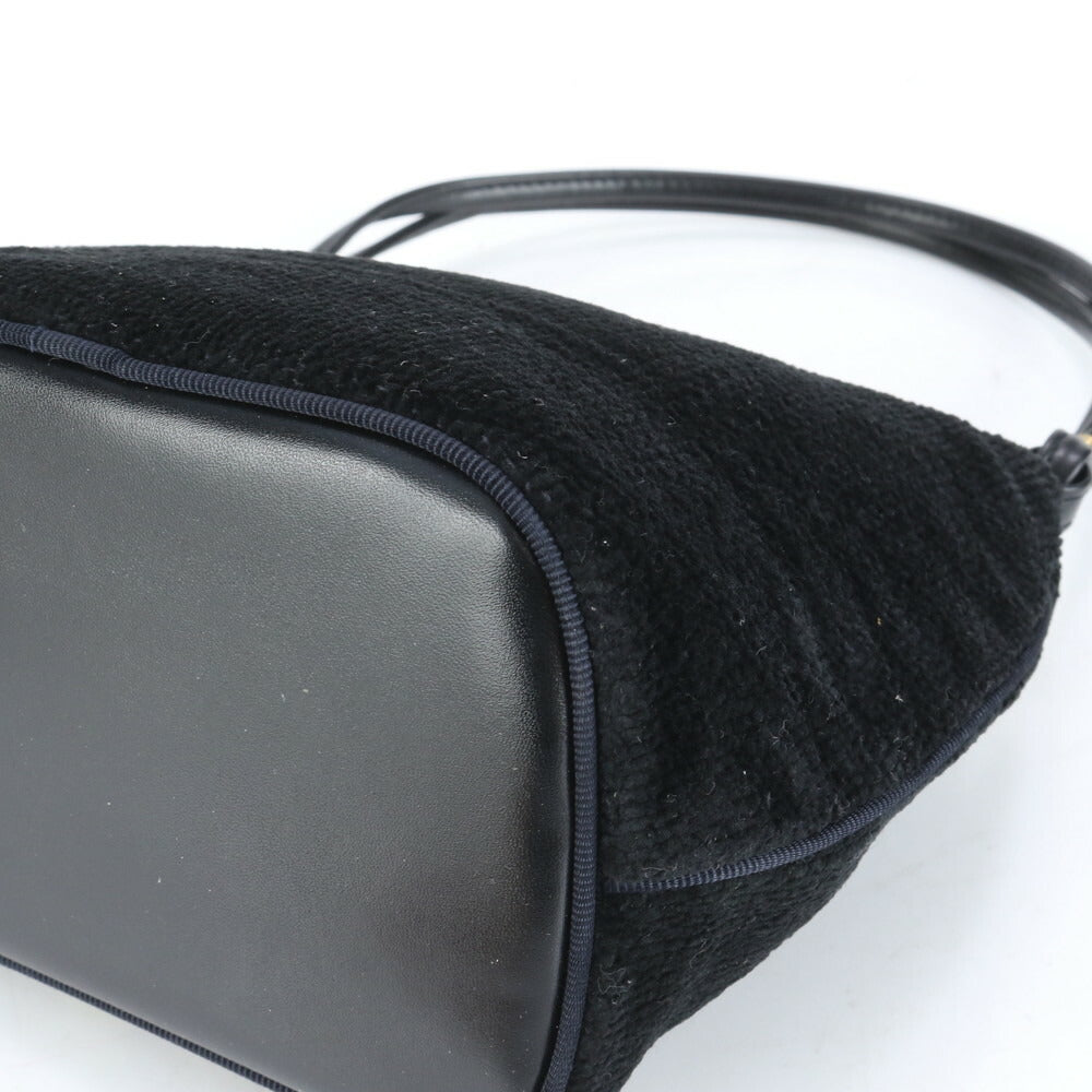 美品 フェイラー フラワー 花柄 ワンショルダー レザー ショルダーバッグ 肩掛け トート ハンド ブラック レディース RRE CK15-3