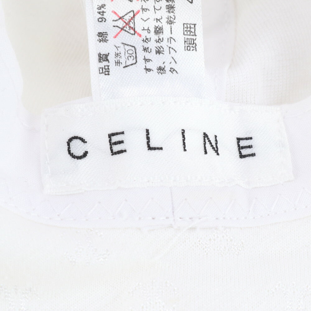 美品 セリーヌ トリオンフ 柄 刺繍 キッズ ベビー ホワイト 帽子 44cm ファッション おしゃれ ハット RUM CK23-7