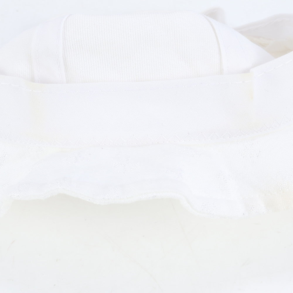 美品 セリーヌ トリオンフ 柄 刺繍 キッズ ベビー ホワイト 帽子 44cm ファッション おしゃれ ハット RUM CK23-7