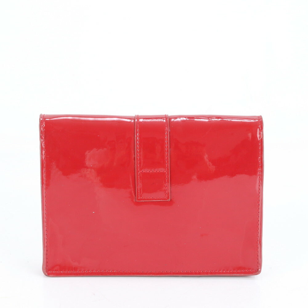 美品 ミュウミュウ パテント レザー クラッチ バッグ ハンド セカンド ポーチ トート ゴールド 金具 レディース RUE CK26-1